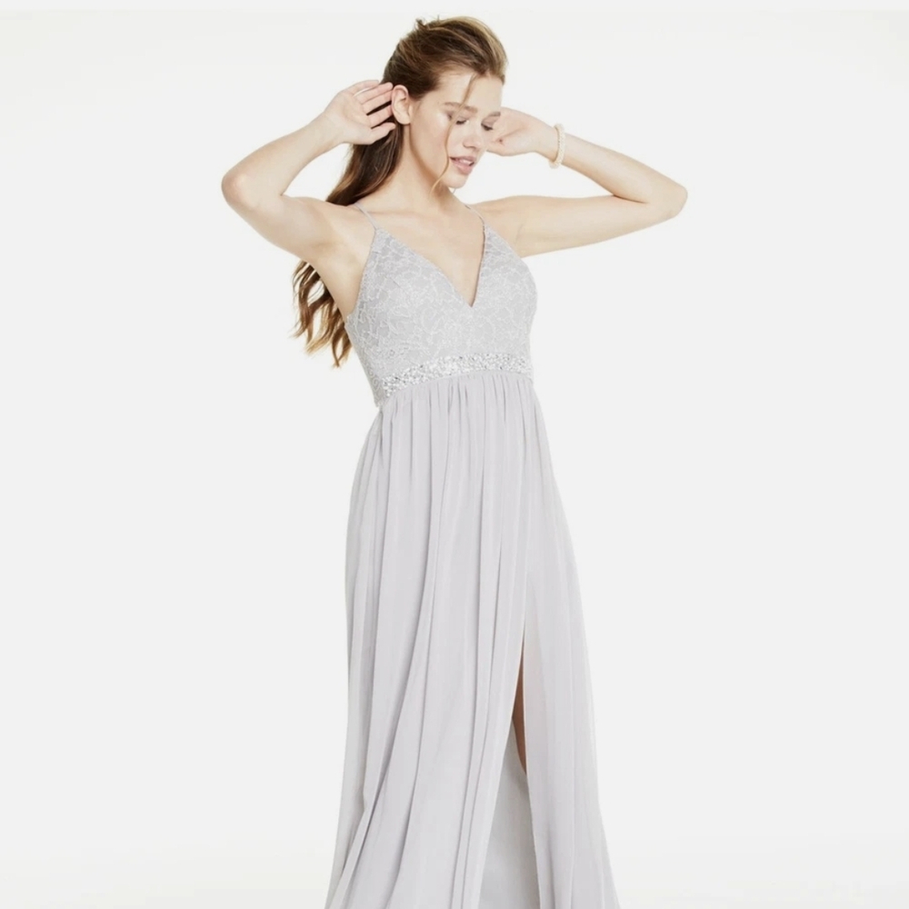 Emerald Sundae Light Gray Maxi Dress